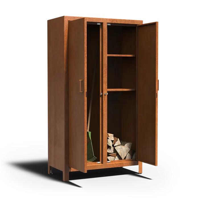 Adezz Logg Logger Wood Storage Cabinet | Corten Steel
