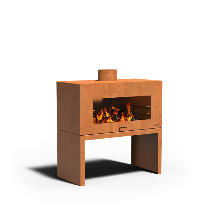Adezz Enok Outdoor Fireplace | Coated or Corten Steel Corten steel With Base