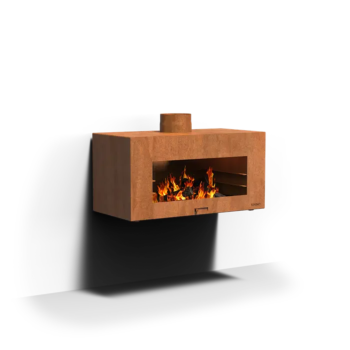 Adezz Enok Outdoor Fireplace | Coated or Corten Steel Corten steel Wall Mounted
