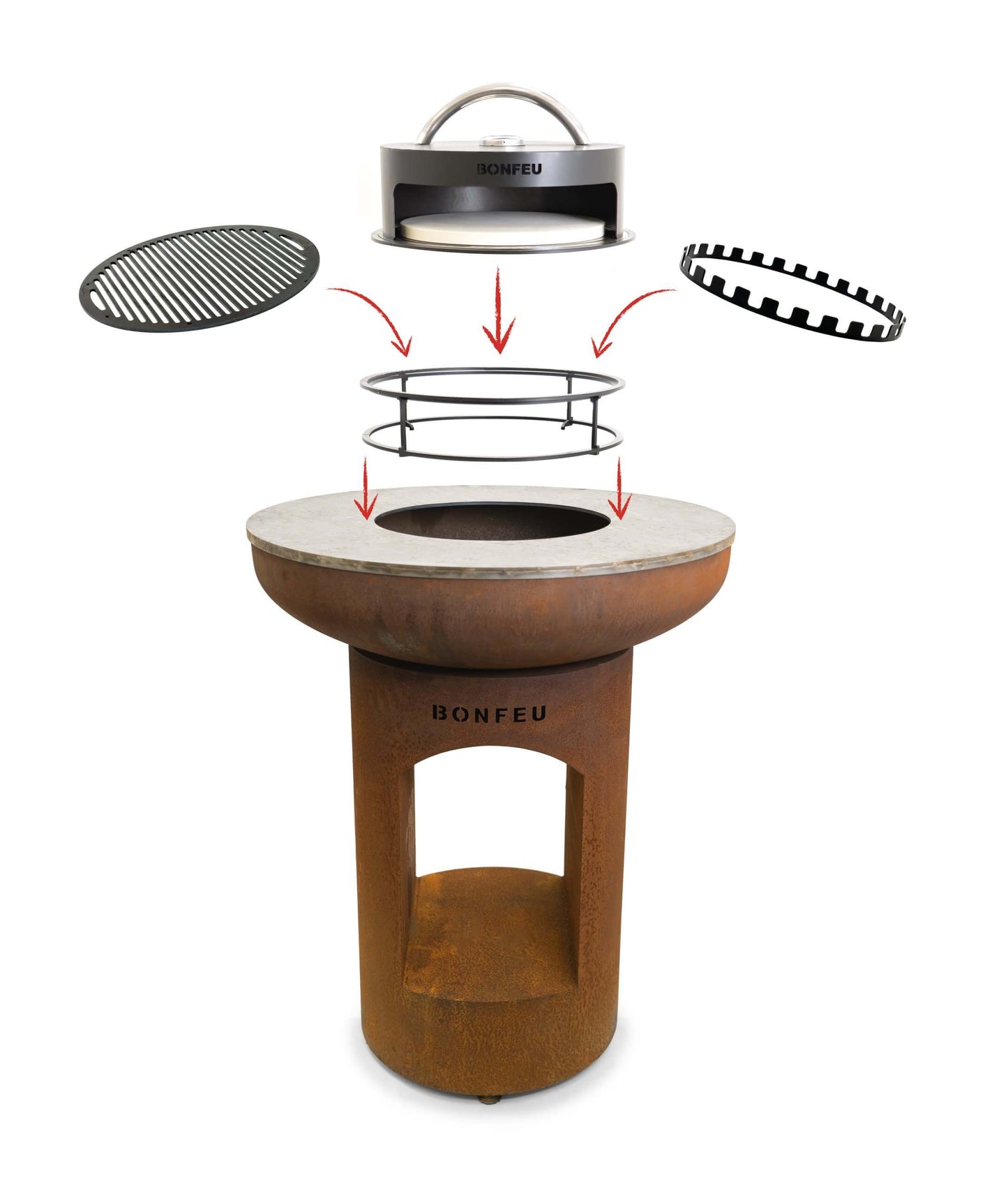 BonFeu Biza Open Outdoor Firepit & Plancha Grill