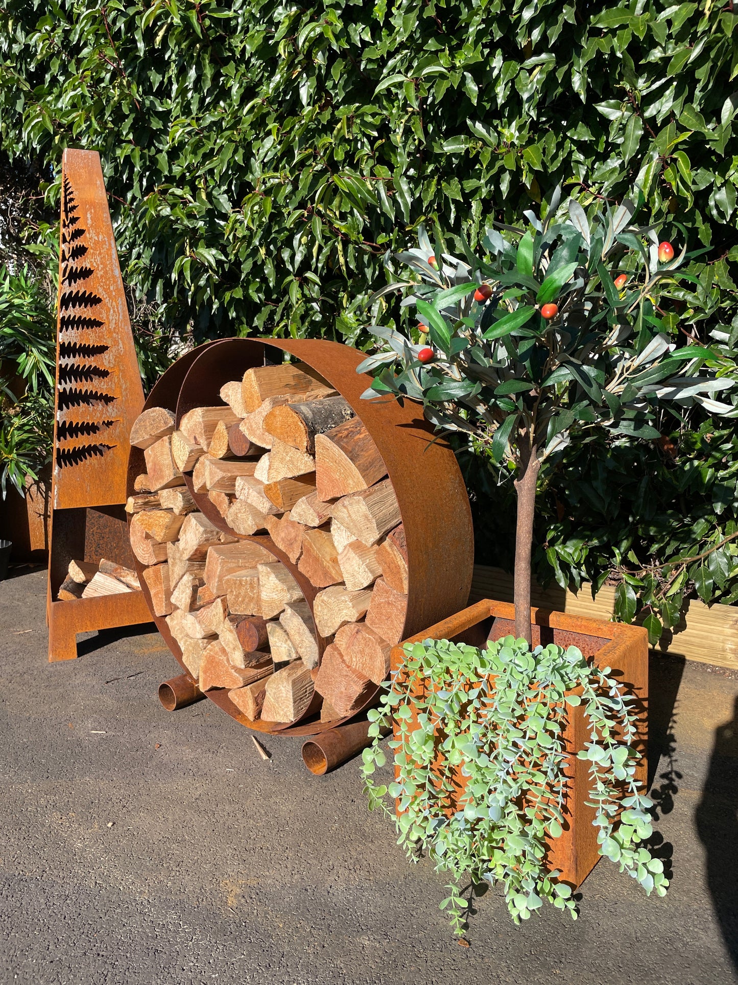 Corten Steel Wood Storage | Round