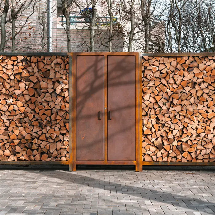 Adezz Outdoor Wood Storage | Corten or Coated Steel | Various Sizes
