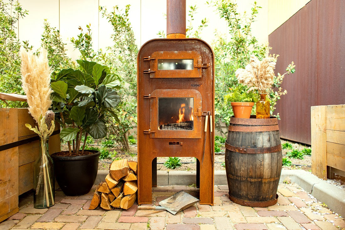 Adezz Gap Outdoor Fireplace with Pizza Oven | Corten Steel