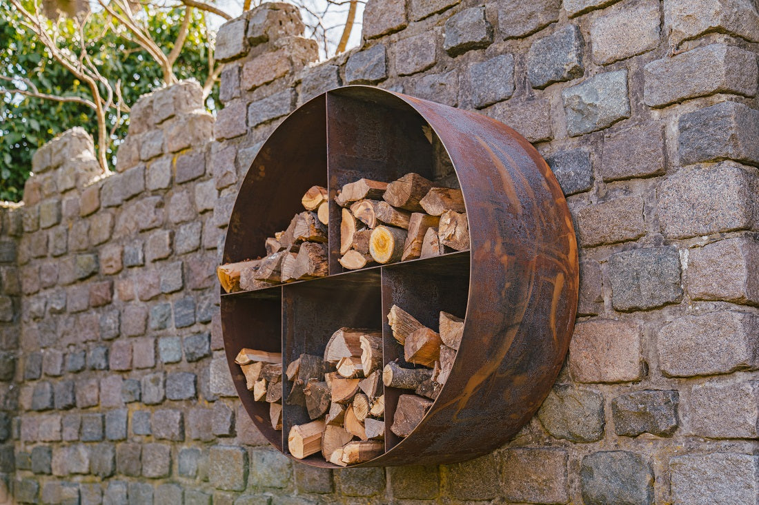Adezz Logg Ronde Wood Storage | Corten Steel