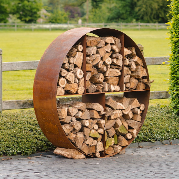 Adezz Logg Ronde Wood Storage | Corten Steel