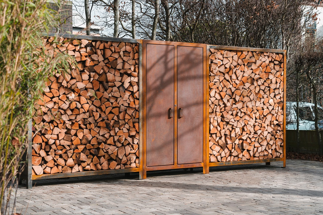 Adezz Logg Logger Wood Storage Cabinet | Corten Steel
