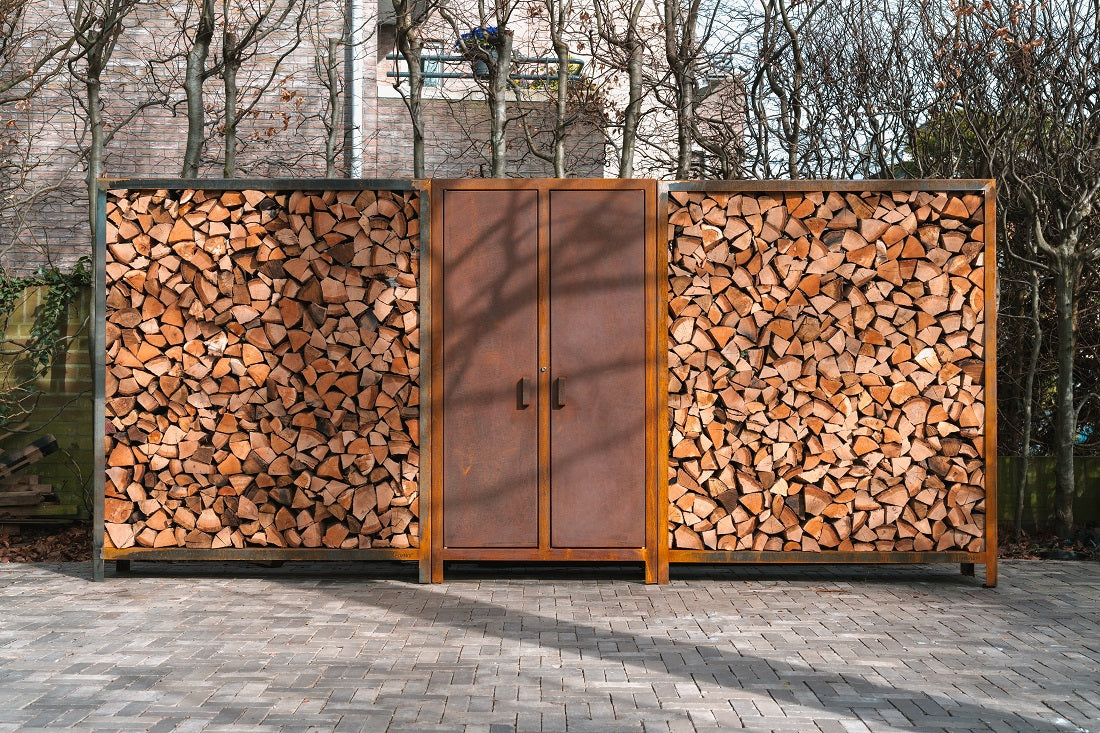 Adezz Logg Logger Wood Storage Cabinet | Corten Steel