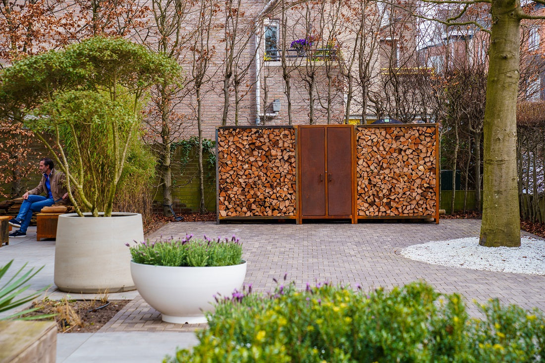 Adezz Logg Logger Wood Storage Cabinet | Corten Steel