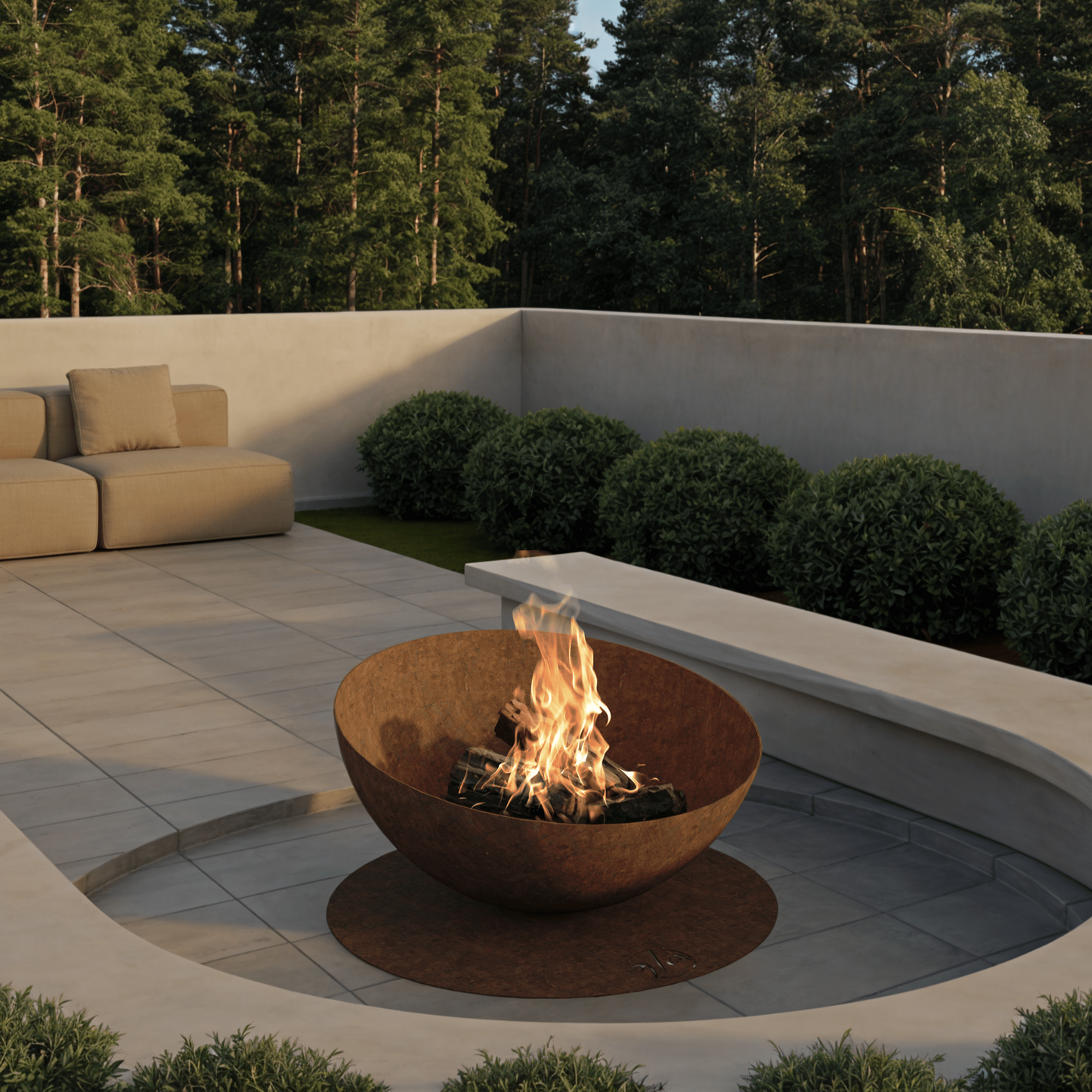 Glamm Fire Solace | Rusted Steel Wood Burning Luxury Firepit