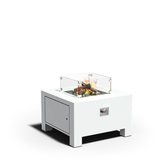 Adezz Brann Square Outdoor Fire Table | Corten Steel or Aluminium | Gas-Fired with Electric Ignition Aluminium
