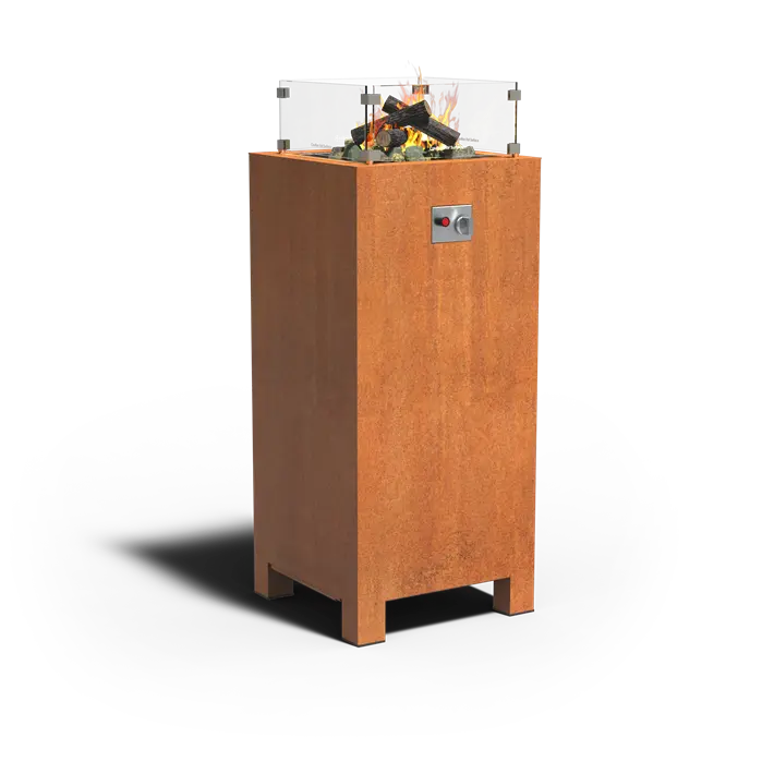 Adezz Brann Tall Outdoor Fire Table | Corten Steel or Aluminium | Gas-Fired with Electric Ignition Corten steel