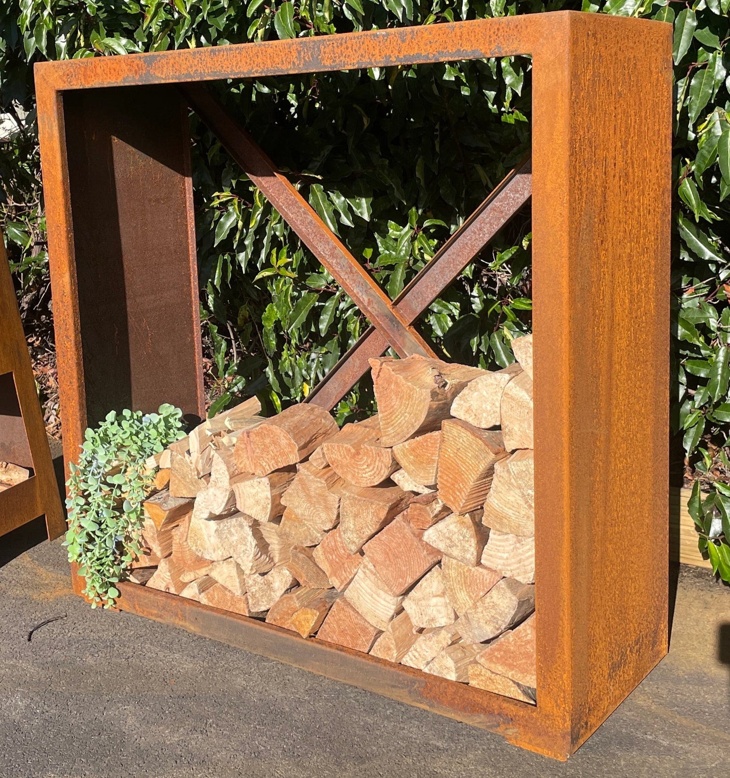 Corten Steel Wood Storage | Square
