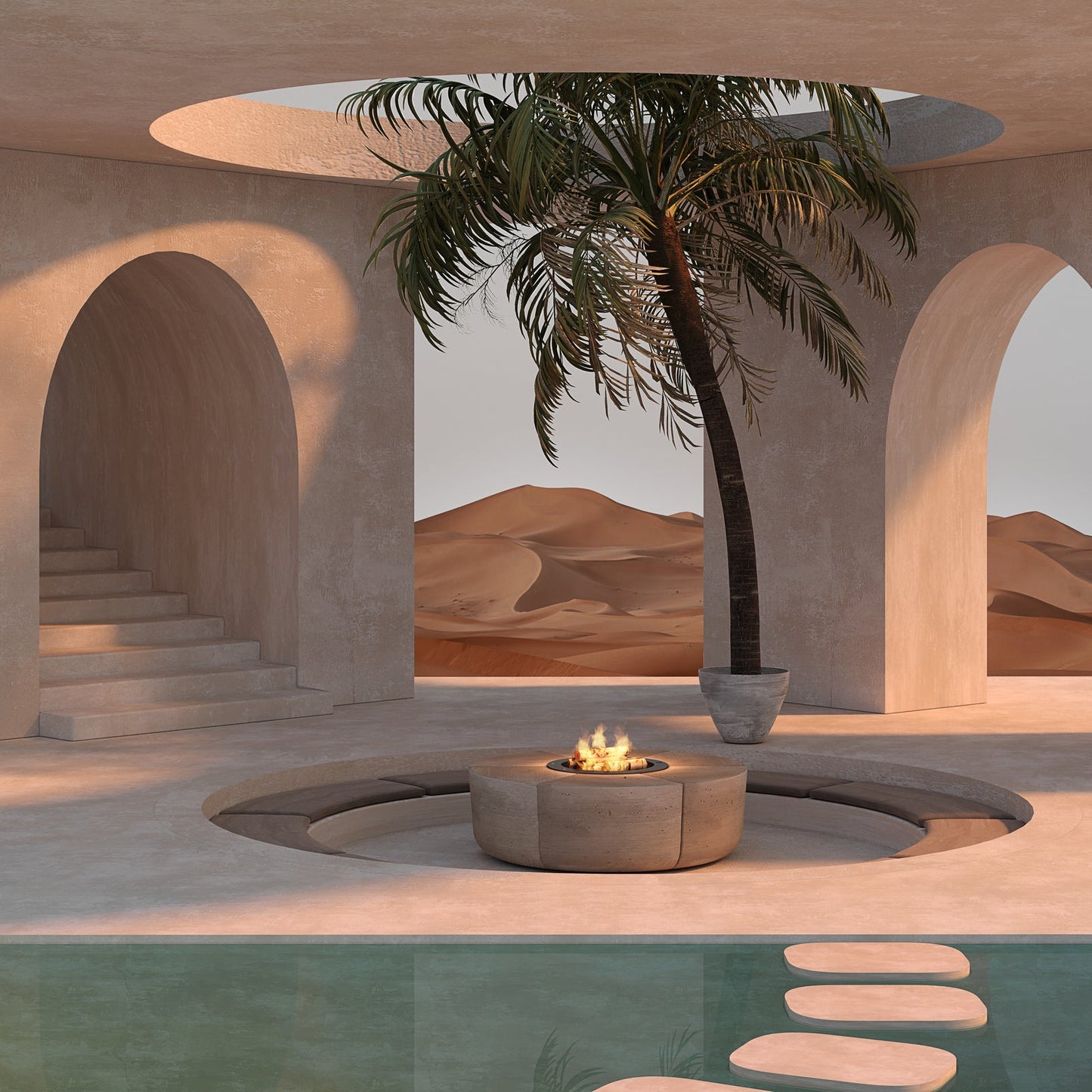 Glamm Fire Zarzuela | Cement Firepit | Firewood or Bioethanol