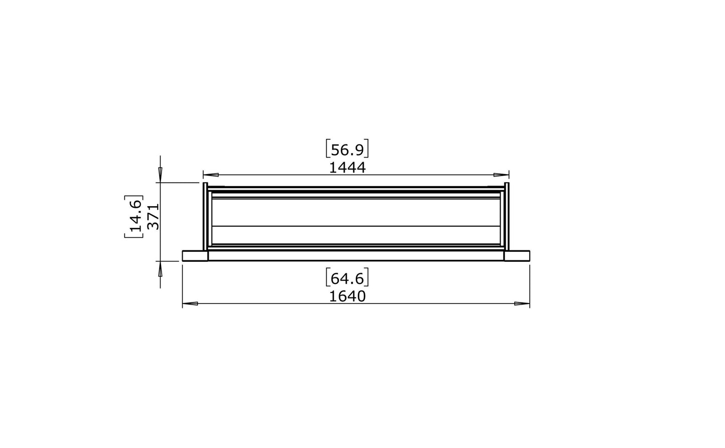EcoSmart Fire Firebox 1400CV Fireplace Insert dimensions drawing
