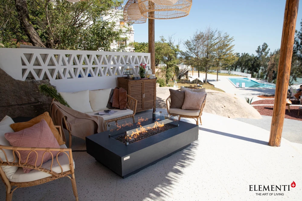Elementi Positano Gas Fire Pit Table | Dark Grey