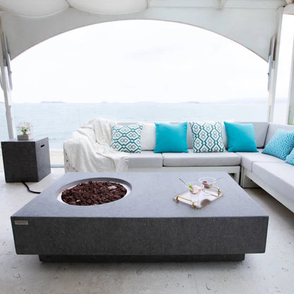 Elementi Metropolis Gas Fire Pit Table | Light Grey