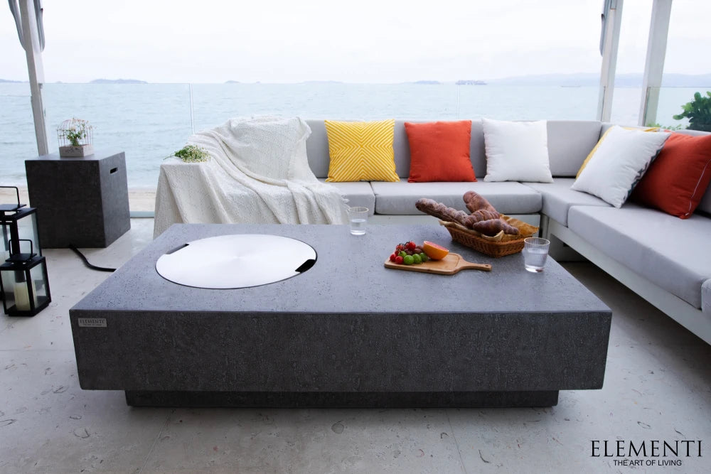 Elementi Metropolis Gas Fire Pit Table | Light Grey
