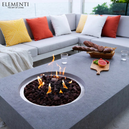 Elementi Metropolis Gas Fire Pit Table | Light Grey
