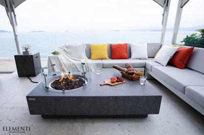 Elementi Metropolis Gas Fire Pit Table | Light Grey
