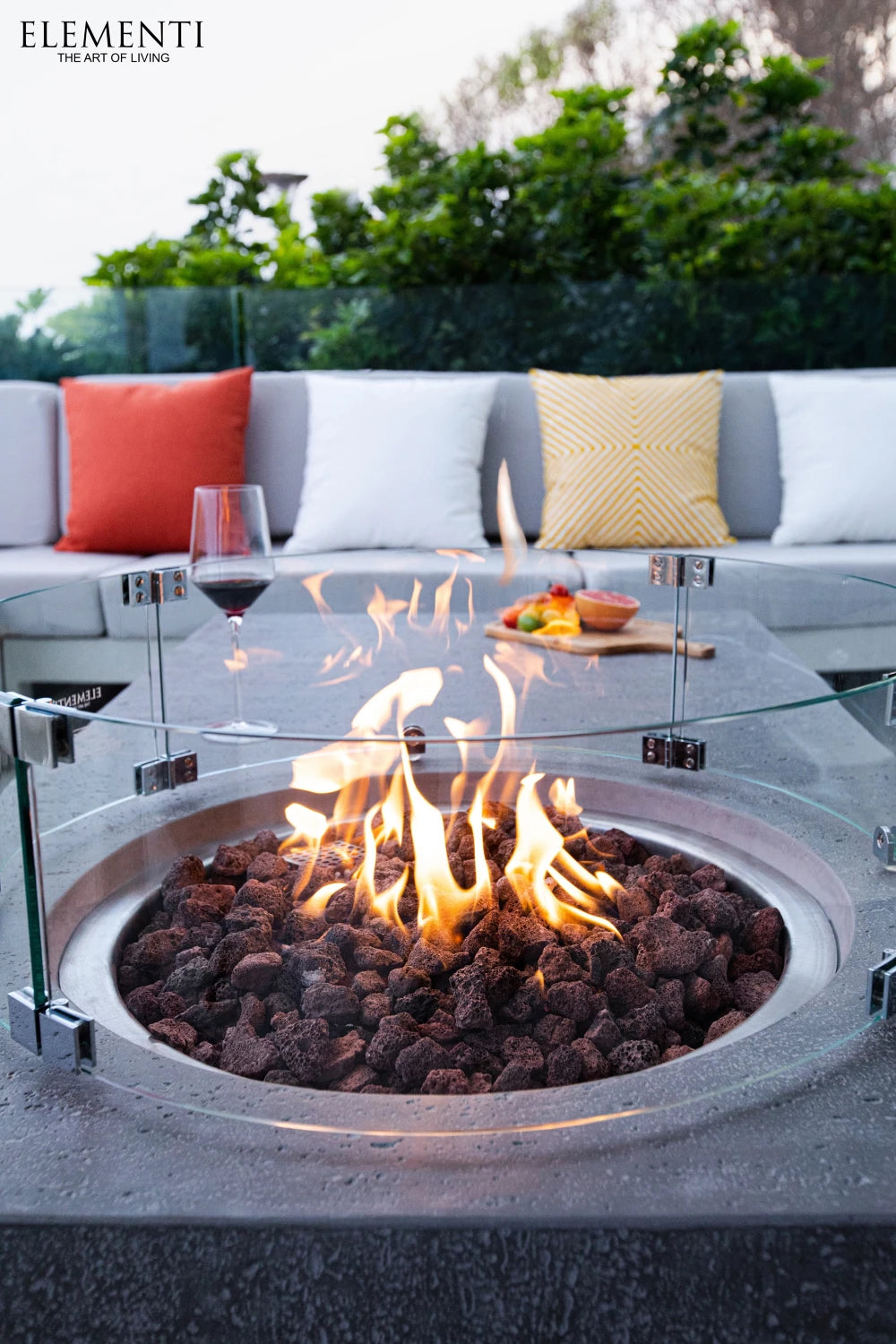 Elementi Metropolis Gas Fire Pit Table | Light Grey