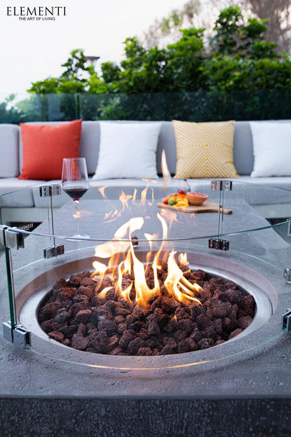 Elementi Metropolis Gas Fire Pit Table | Light Grey