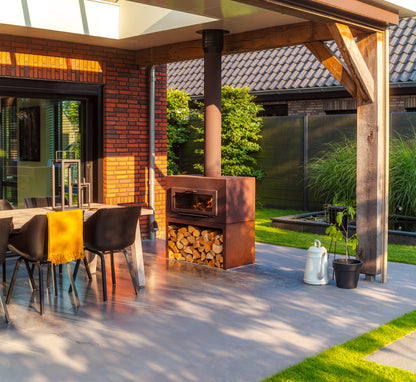 Adezz Enok Outdoor Fireplace | Coated or Corten Steel