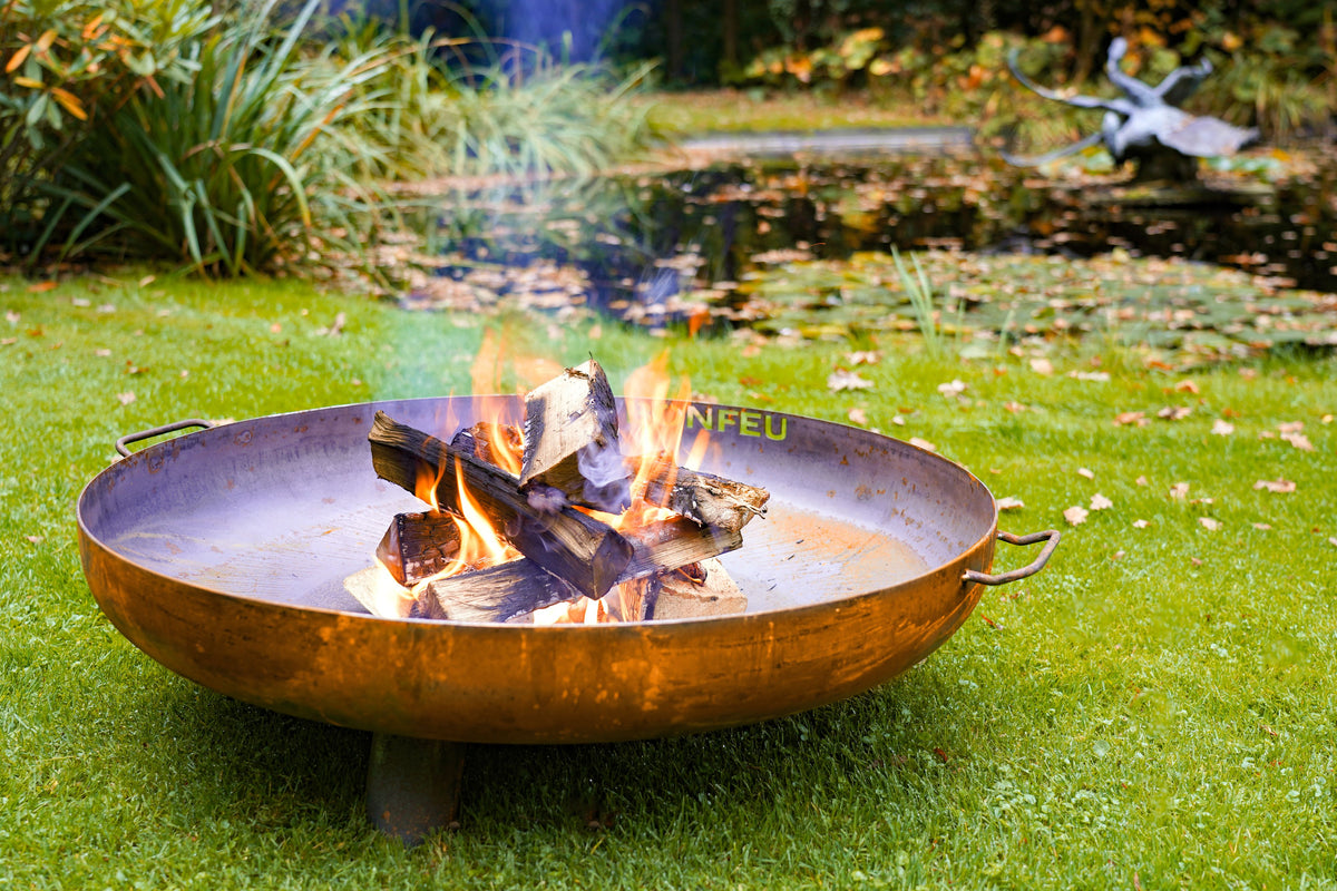 BonFeu BonBowl Plus Corten Steel Firepit lifestyle photo
