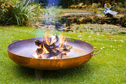 BonFeu BonBowl Plus Corten Steel Firepit lifestyle photo