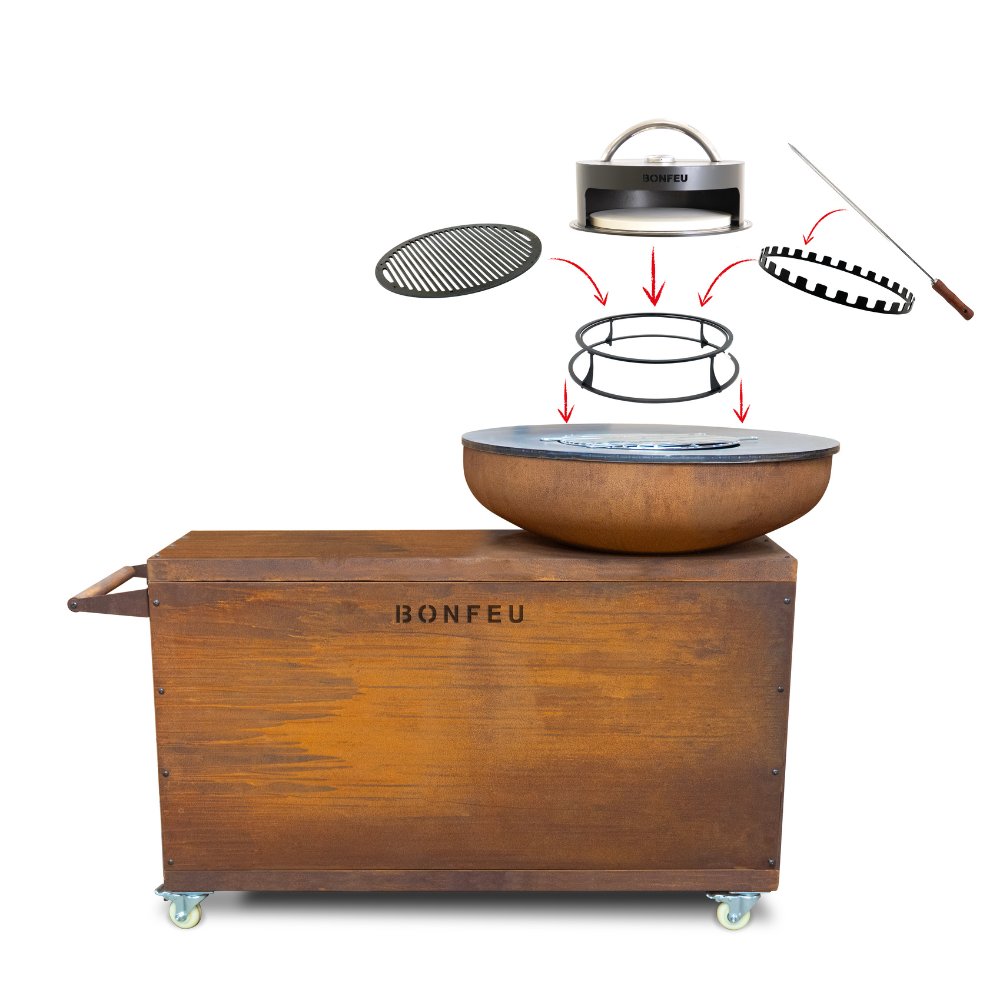 BonFeu BonBiza Island | Outdoor Firepit & Plancha Grill Station