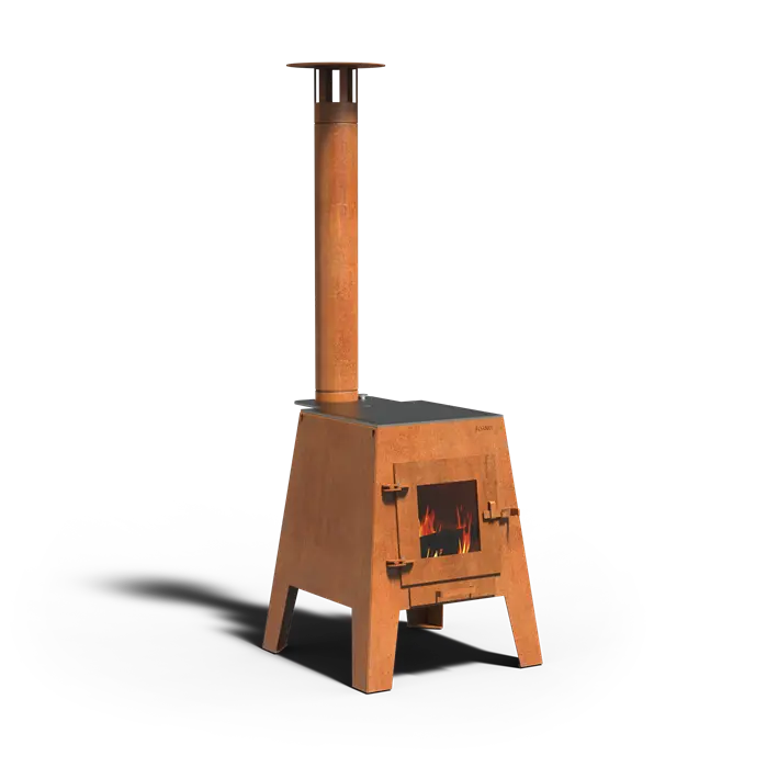 Adezz Damm Outdoor Fireplace & Plancha Grill | Corten Steel