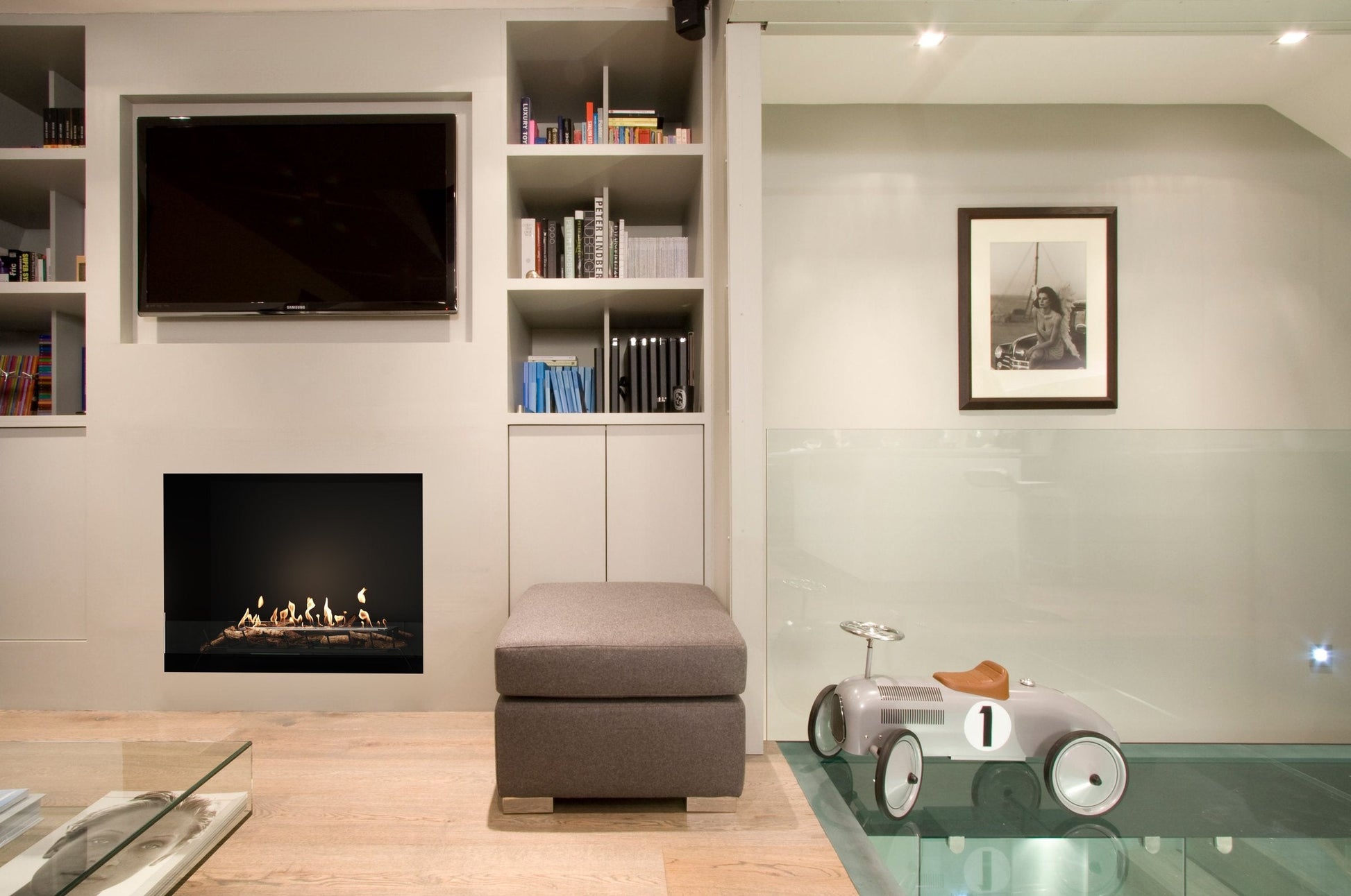 EcoSmart Fire Heritage 56SS Fireplace Insert lifestyle
