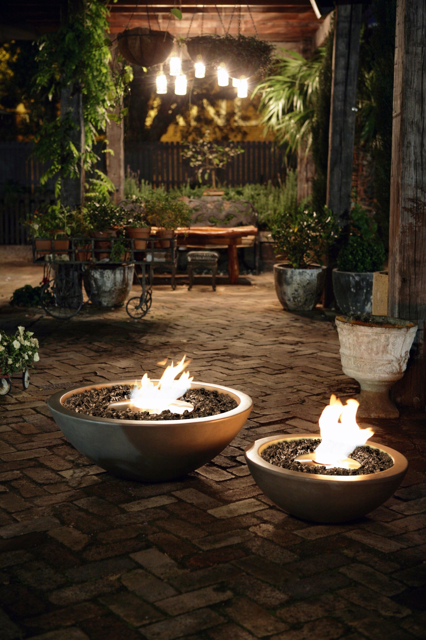 EcoSmart Fire Mix 850 Round Fire Pit Bowl, 85cm, Concrete, Outdoor, Bioethanol
