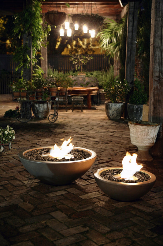 EcoSmart Fire Mix 600 Round Fire Pit Bowl, 60cm, Concrete, Outdoor, Bioethanol