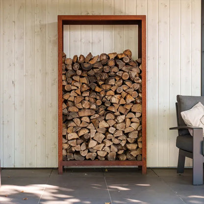 Adezz Outdoor Wood Storage | Corten or Coated Steel | Various Sizes