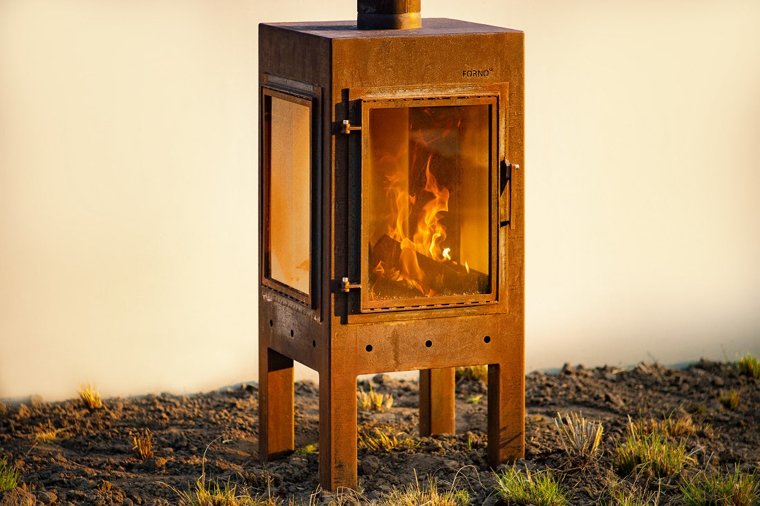 Adezz Digna Outdoor 360 Panoramic Fireplace | Coated or Corten Steel