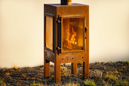 Adezz Digna Outdoor 360 Panoramic Fireplace | Coated or Corten Steel