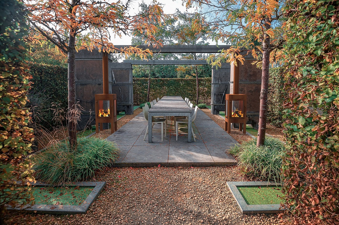 Adezz Digna Outdoor 360 Panoramic Fireplace | Coated or Corten Steel