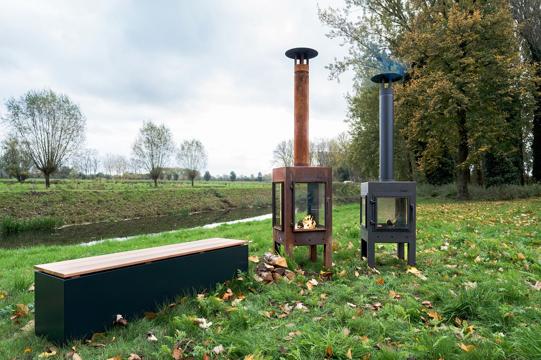 Adezz Digna Outdoor 360 Panoramic Fireplace | Coated or Corten Steel