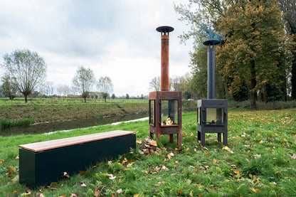 Adezz Digna Outdoor 360 Panoramic Fireplace | Coated or Corten Steel