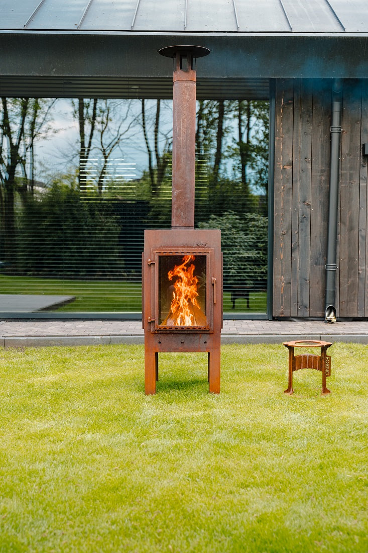 Adezz Digna Outdoor 360 Panoramic Fireplace | Coated or Corten Steel