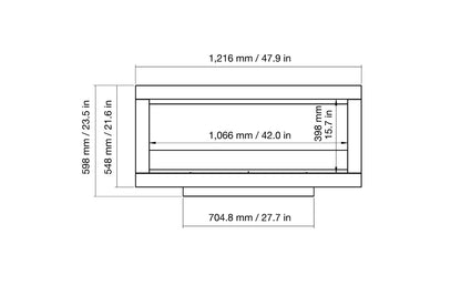 EcoSmart Fire Frame 1000SS Fireplace Insert dimensions drawing