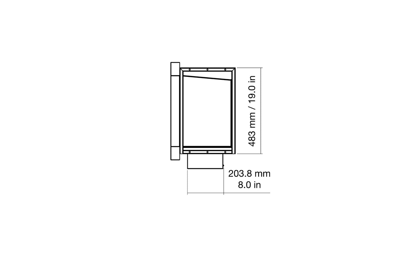 EcoSmart Fire Frame 1200SS Fireplace Insert dimensions drawing