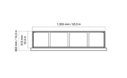 EcoSmart Fire Frame 1200SS Fireplace Insert dimensions drawing