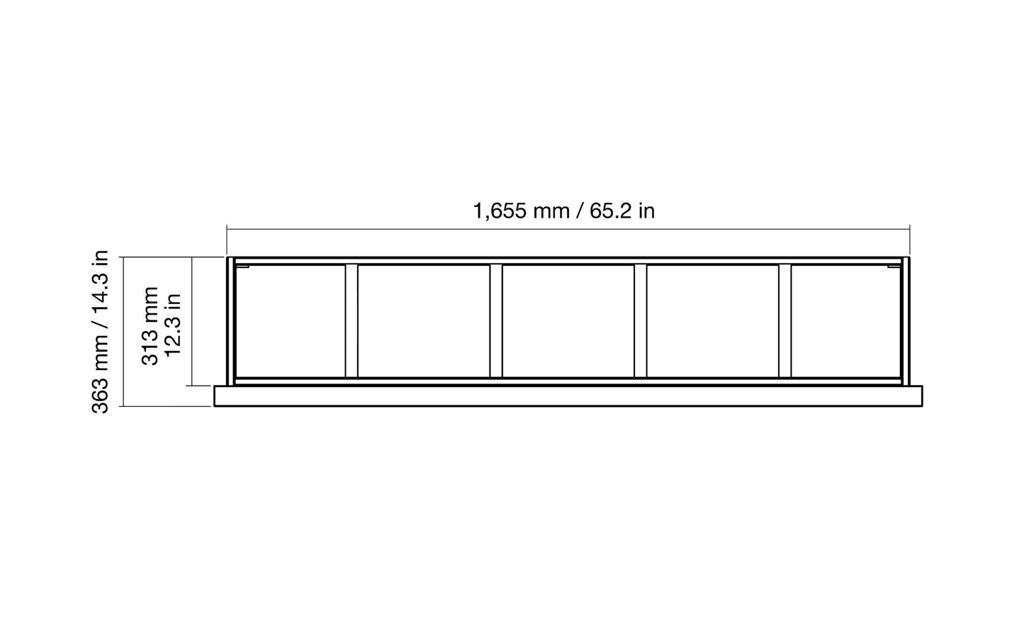 EcoSmart Fire Frame 1500SS Fireplace Insert dimensions drawing