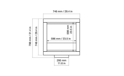 EcoSmart Fire Frame 600SS Fireplace Insert dimensions drawing