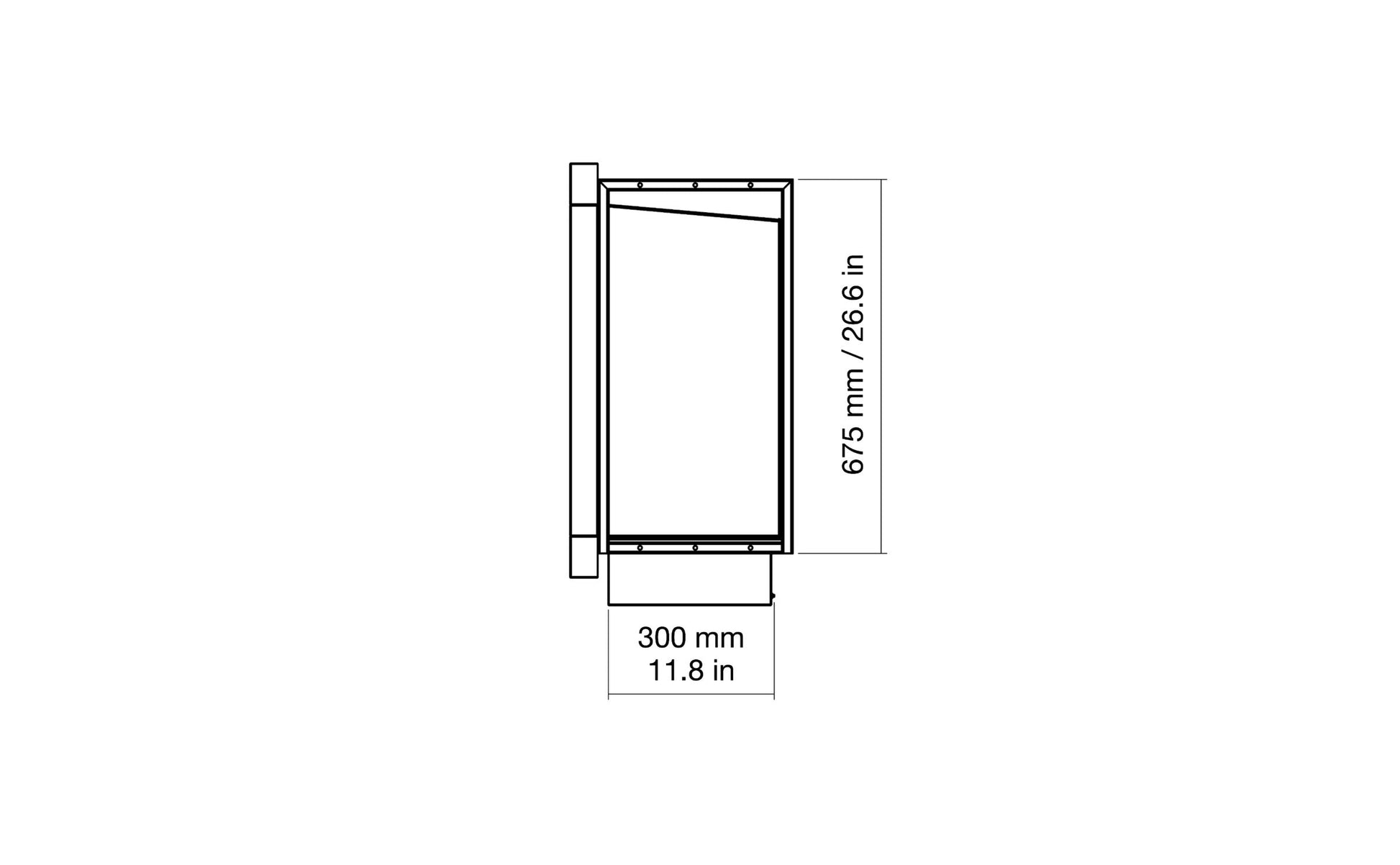 EcoSmart Fire Frame 600SS Fireplace Insert dimensions drawing