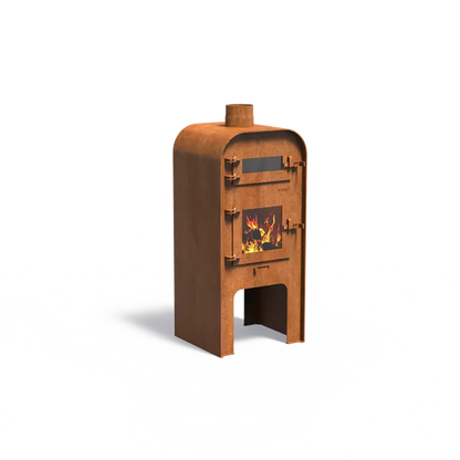 Adezz Gap Outdoor Fireplace with Pizza Oven | Corten Steel