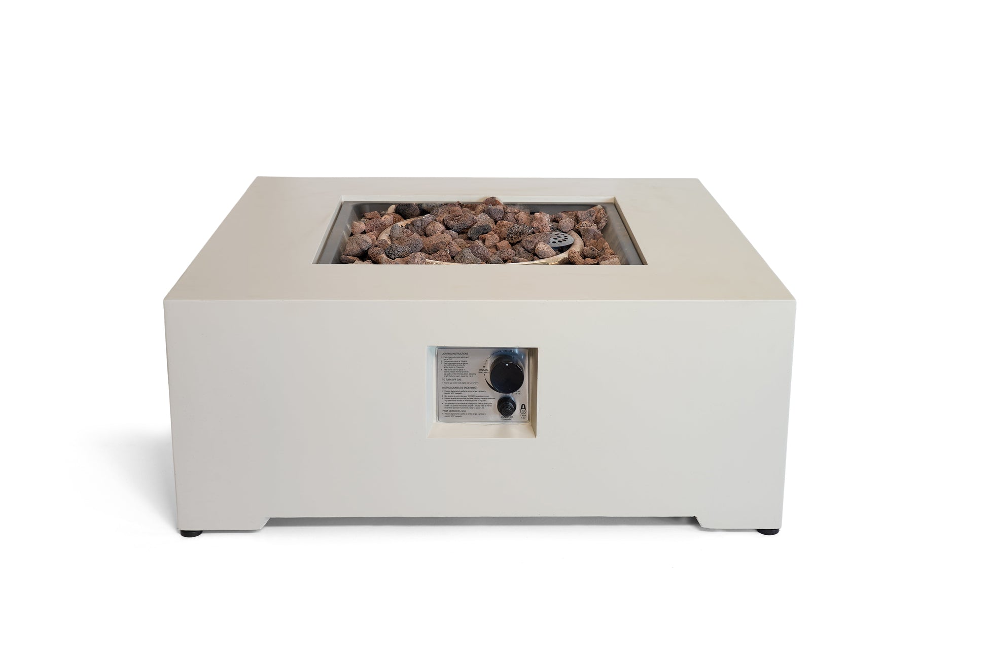 Happy Cocooning Estate Square 88 Fire Pit Table Oyster Beige