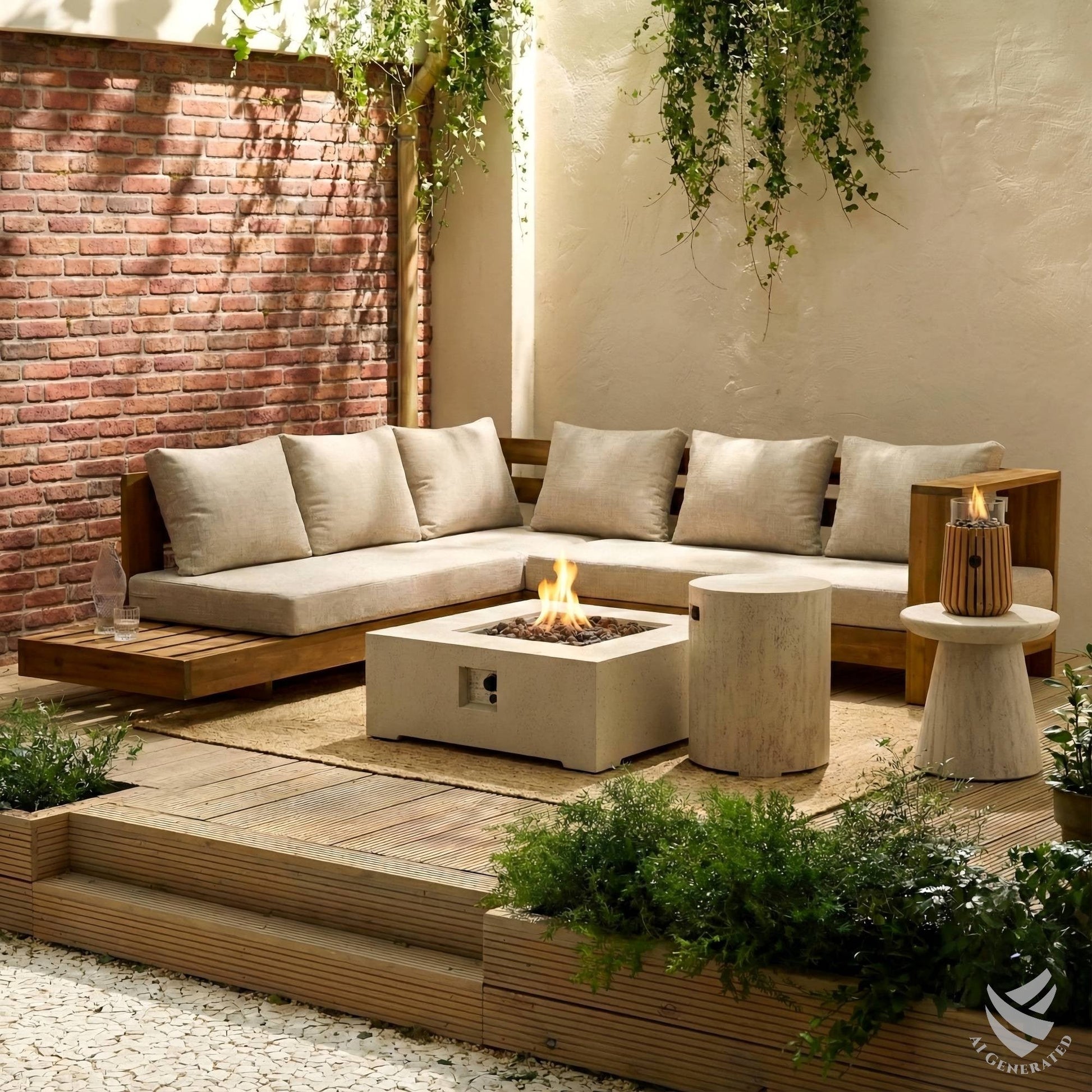Happy Cocooning Side Table Round Travertine