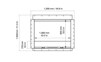 EcoSmart Fire Heritage 42SS Fireplace Insert dimensions drawing